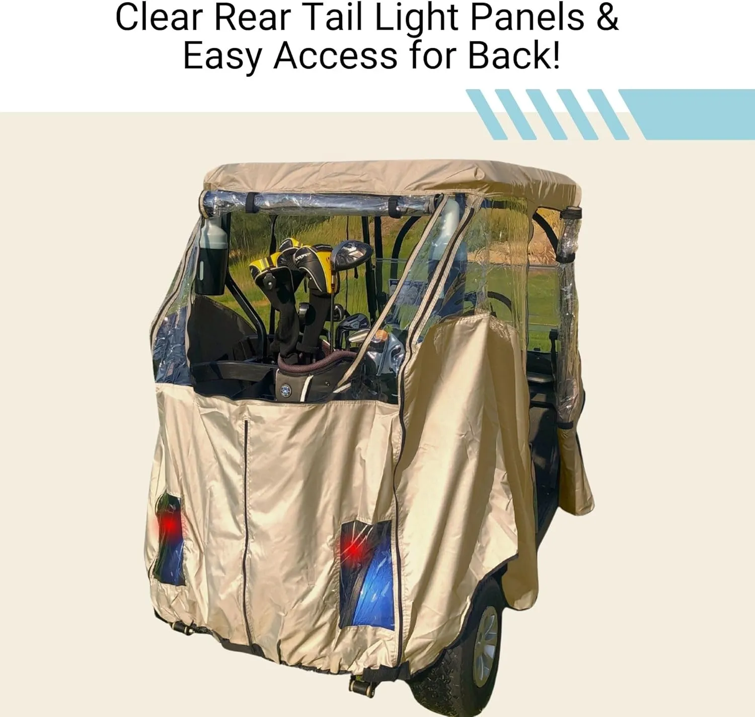 Formosa | 2 Passenger Driving Golf Cart Enclosure Golf Cart Rain Cover, Winter Cover, Insect Cover - Strong YKK Door Zipper Fits EZGO, Club Car, Onward, Yamaha Buggy Covers