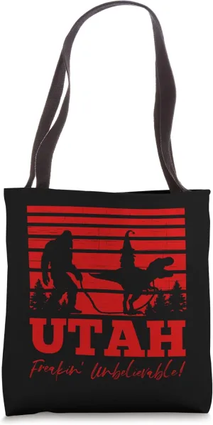 Freakin Unbelievable Funny Utah Bigfoot T-Rex Gnome UT Tote Bag