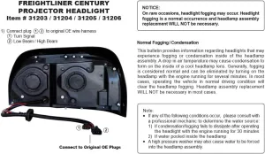 Freightliner Century Chrome Projection Headlight w/LED Turn Signal & Light Bar
