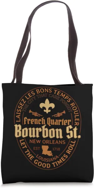 French Quarter Bourbon St New Orleans Souvenir Gift Tote Bag