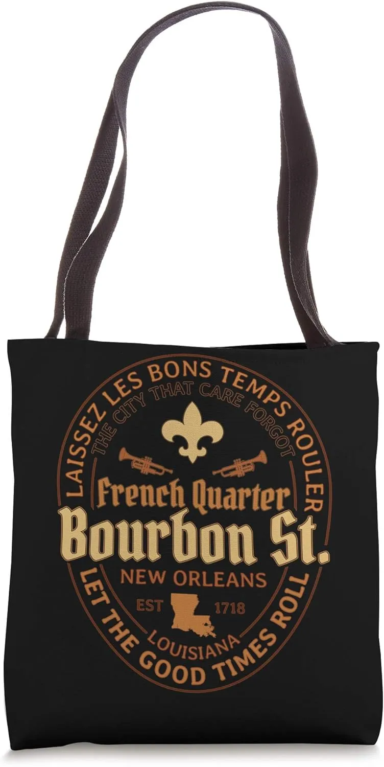 French Quarter Bourbon St New Orleans Souvenir Gift Tote Bag