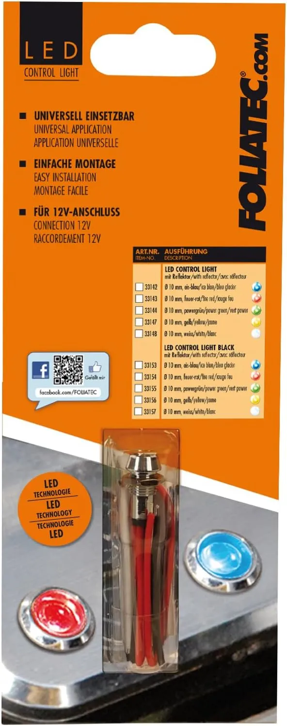 FT33147 LED Control Light, Yellow Reflector, Dia 14 mm