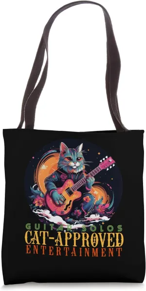 Funny Guitar Soloist Cat Costume for Boys and Girls Tote Bag
