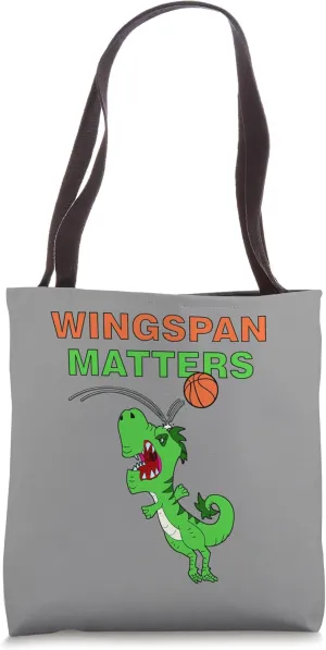 Funny Kids Wingspan Matters Dinosaur Trex Basketball Player Tote Bag