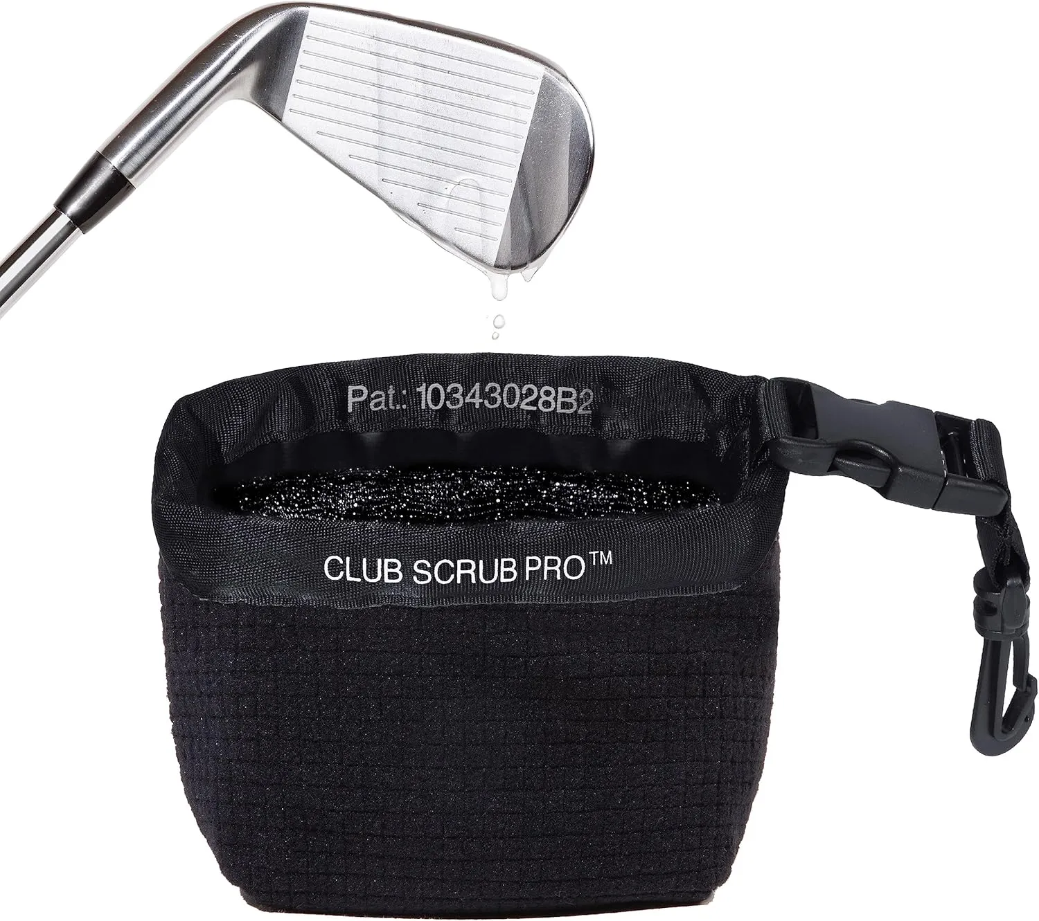 Golf Club and Golf Ball Cleaning Bag, Waterproof Clean Face Technology Liner, Detachable Clip, Machine Washable, Cleans Club Grooves, Dry Exterior (Neoprene or Microfiber Option Available)