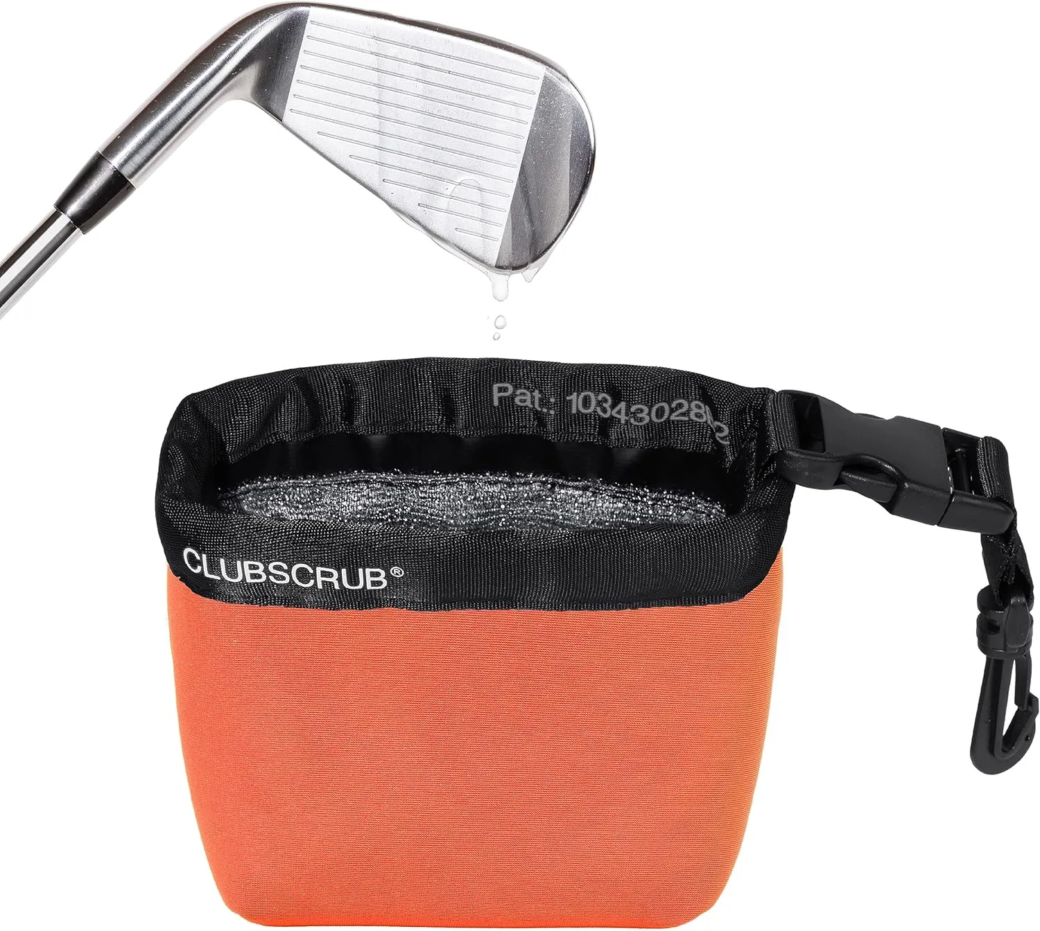 Golf Club and Golf Ball Cleaning Bag, Waterproof Clean Face Technology Liner, Detachable Clip, Machine Washable, Cleans Club Grooves, Dry Exterior (Neoprene or Microfiber Option Available)