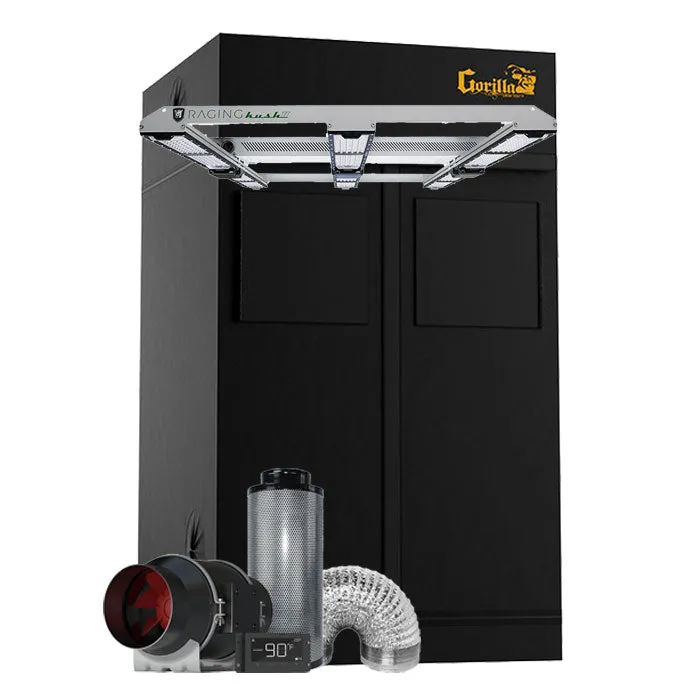 Gorilla Grow Tent 5' x 5' Scynce LED Raging Kush 2.0 650 Watt Grow Tent Kit With Automated Ventilation Package