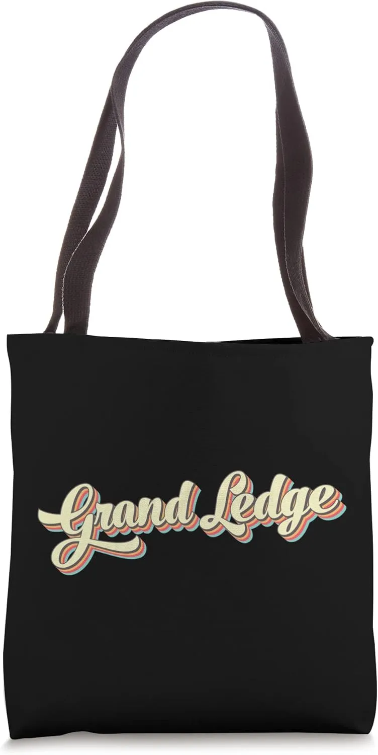 Grand Ledge TShirt Retro Art Baseball Font Vintage Tote Bag