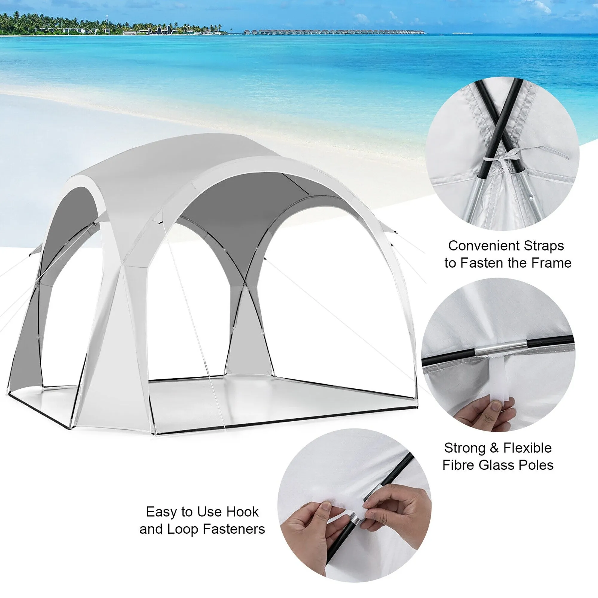 Gymax 11' x 11' Patio Sun Shade Shelter Canopy Tent Portable UPF