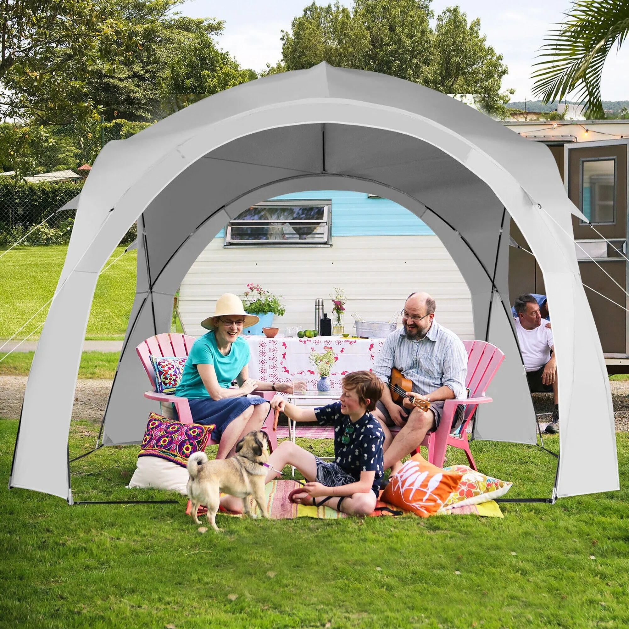 Gymax 11' x 11' Patio Sun Shade Shelter Canopy Tent Portable UPF