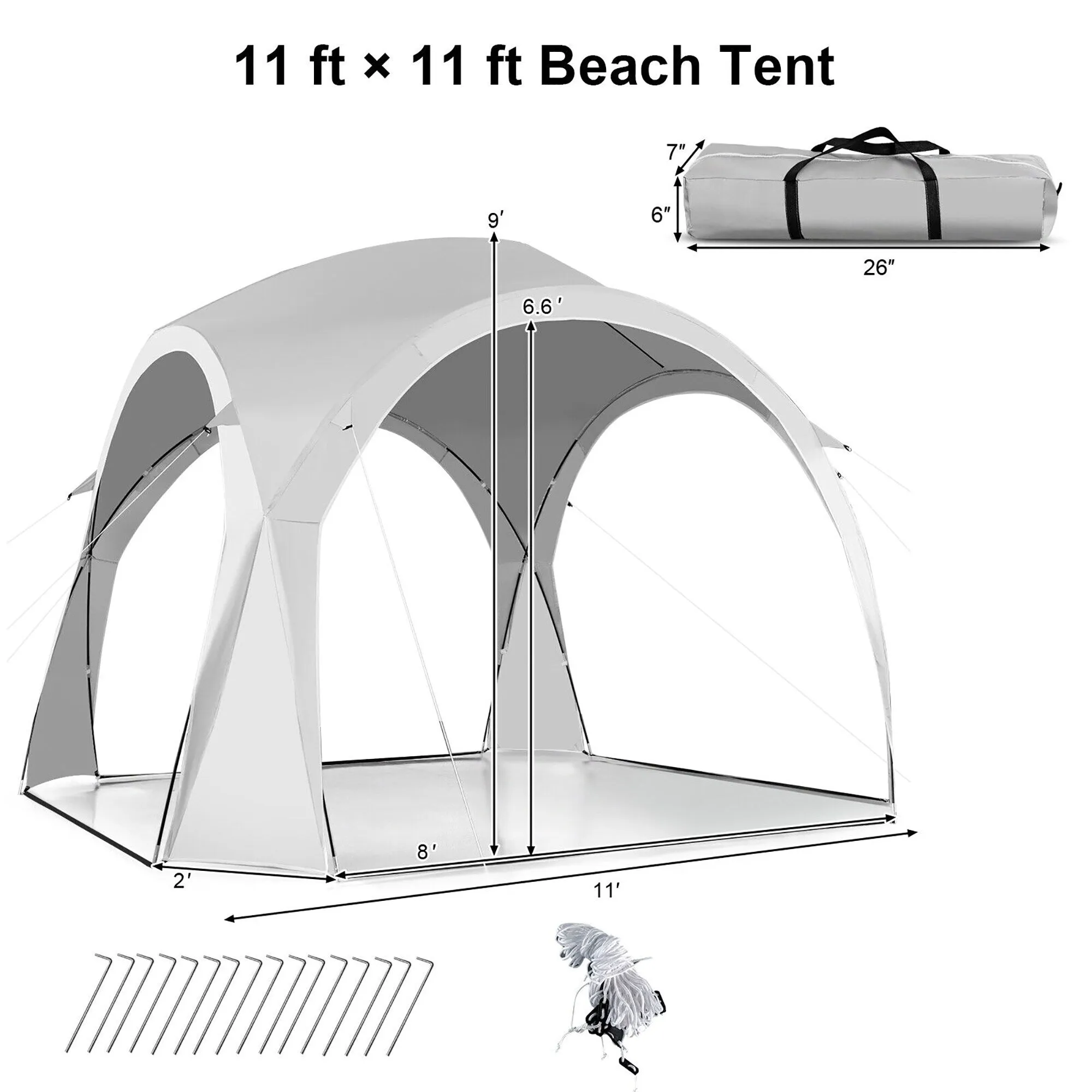 Gymax 11' x 11' Patio Sun Shade Shelter Canopy Tent Portable UPF