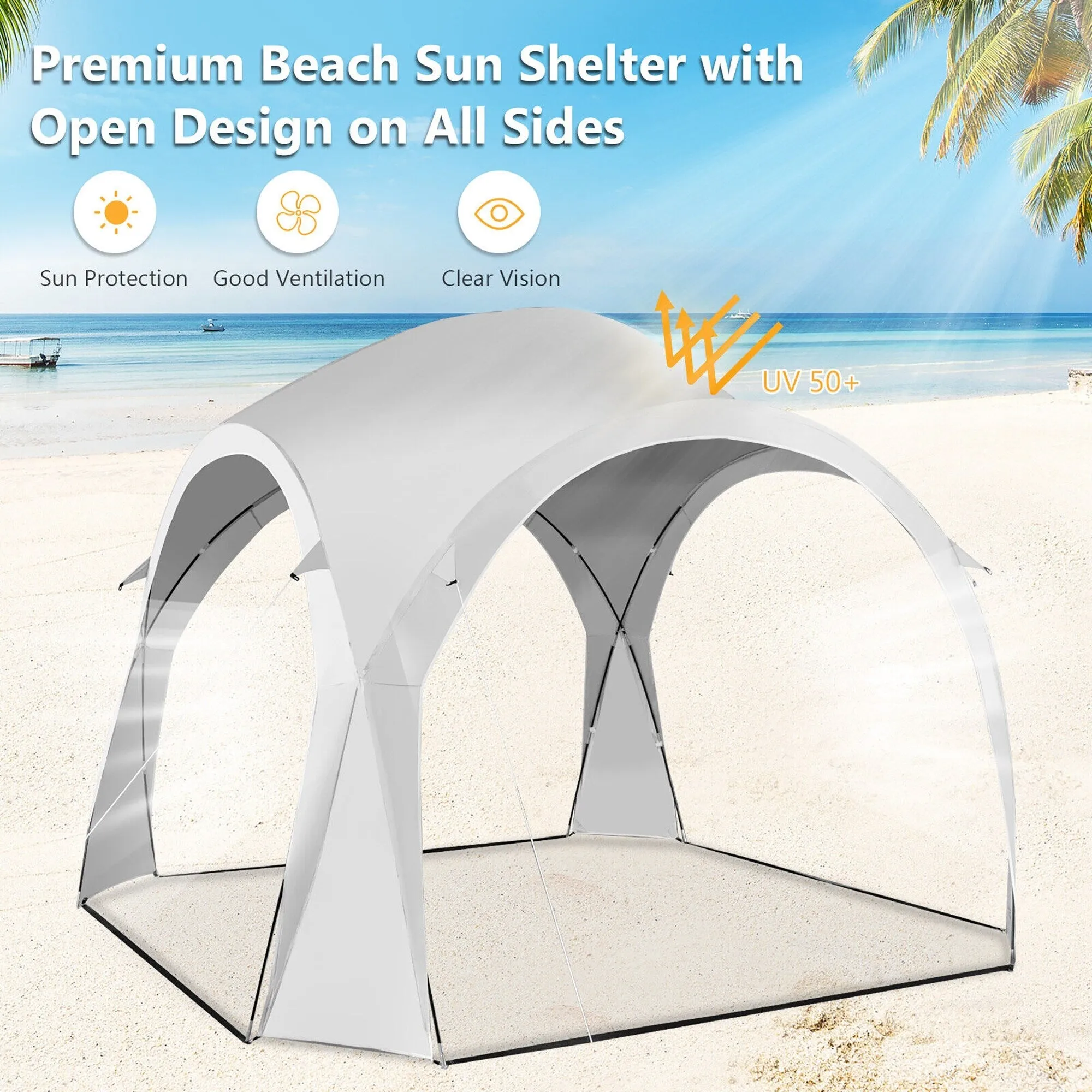 Gymax 11' x 11' Patio Sun Shade Shelter Canopy Tent Portable UPF