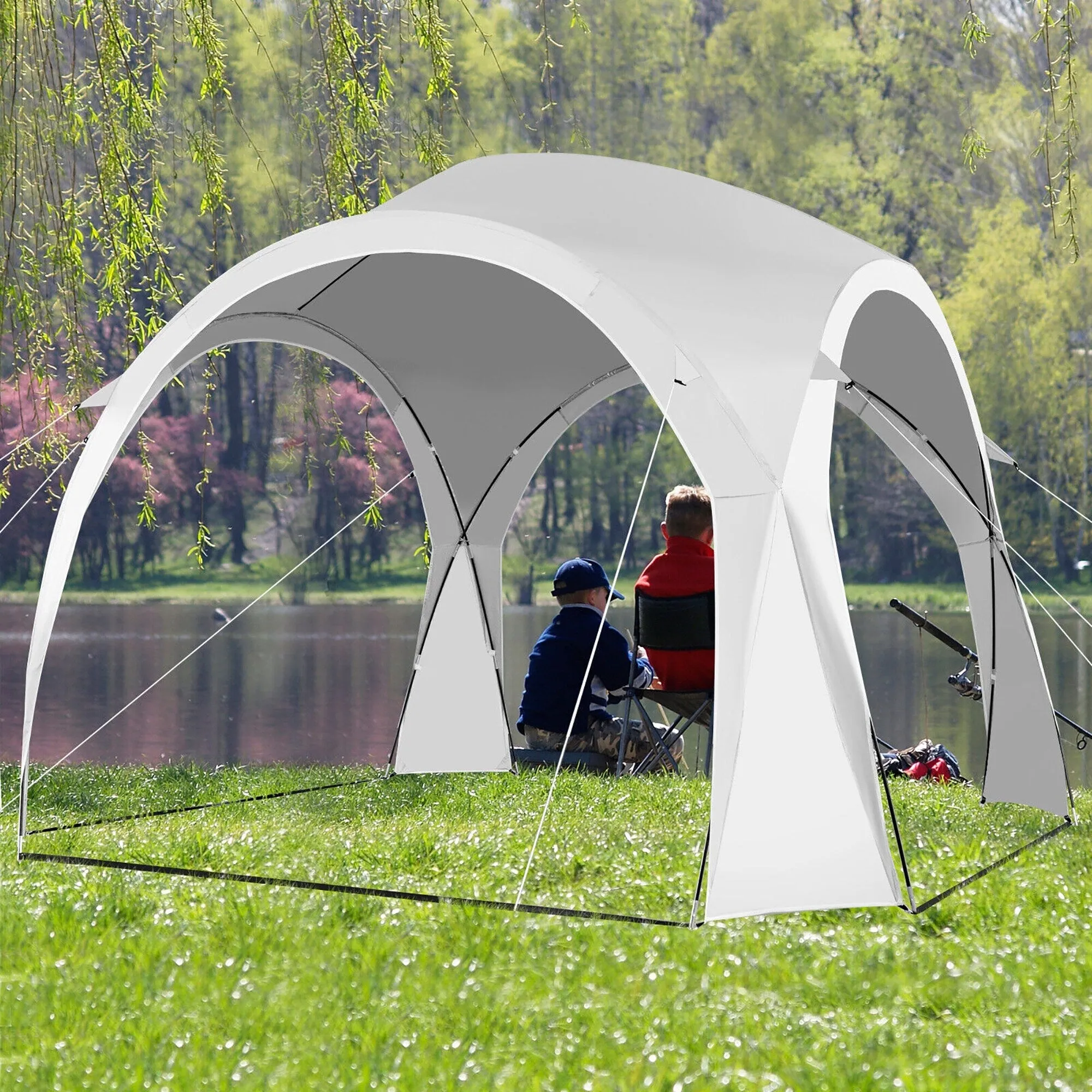 Gymax 11' x 11' Patio Sun Shade Shelter Canopy Tent Portable UPF