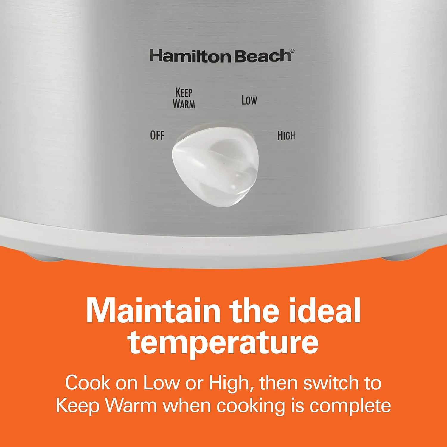 Hamilton Beach 4-Quart Slow Cooker with 3 Cooking Settings, Dishwasher-Safe Stoneware Crock & Glass Lid, Stainless Steel (33140G)