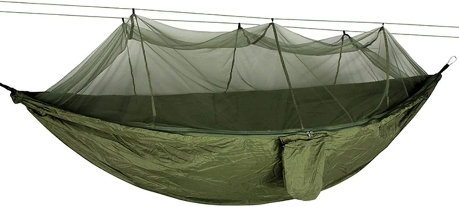 Hammocks Camping Hammock Portable Hammock with Mosquito Net 2 Person Outdoor Tent Canopy Parachute 210T Nylon Hanging Bed for Outdoor Hammocks for Outside