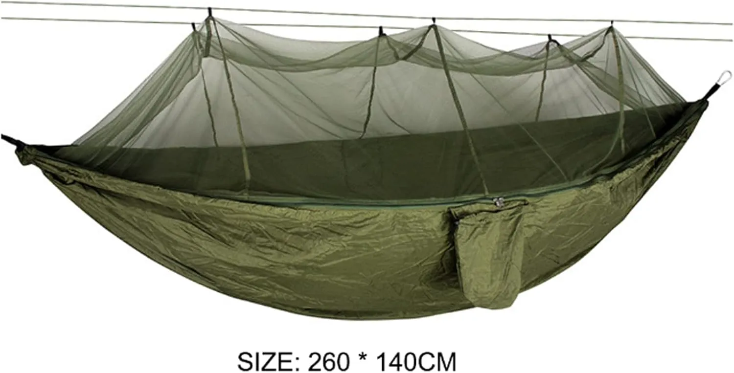 Hammocks Camping Hammock Portable Hammock with Mosquito Net 2 Person Outdoor Tent Canopy Parachute 210T Nylon Hanging Bed for Outdoor Hammocks for Outside