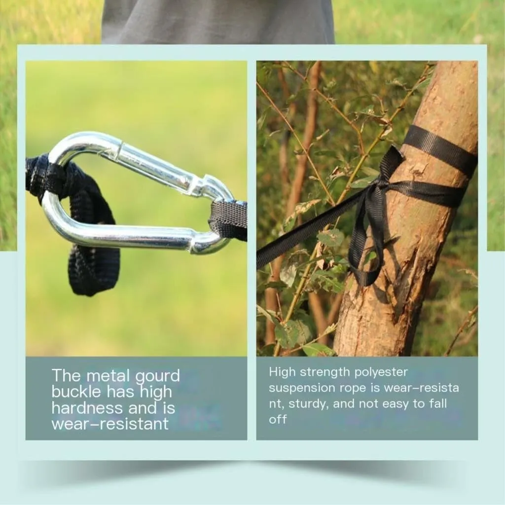 Hammocks Hammock Outdoor Camping Single and Double Anti-Rollover 210T Nylon Spinning Pole Anti-Mosquito Hammock Camping Hammocks(G)