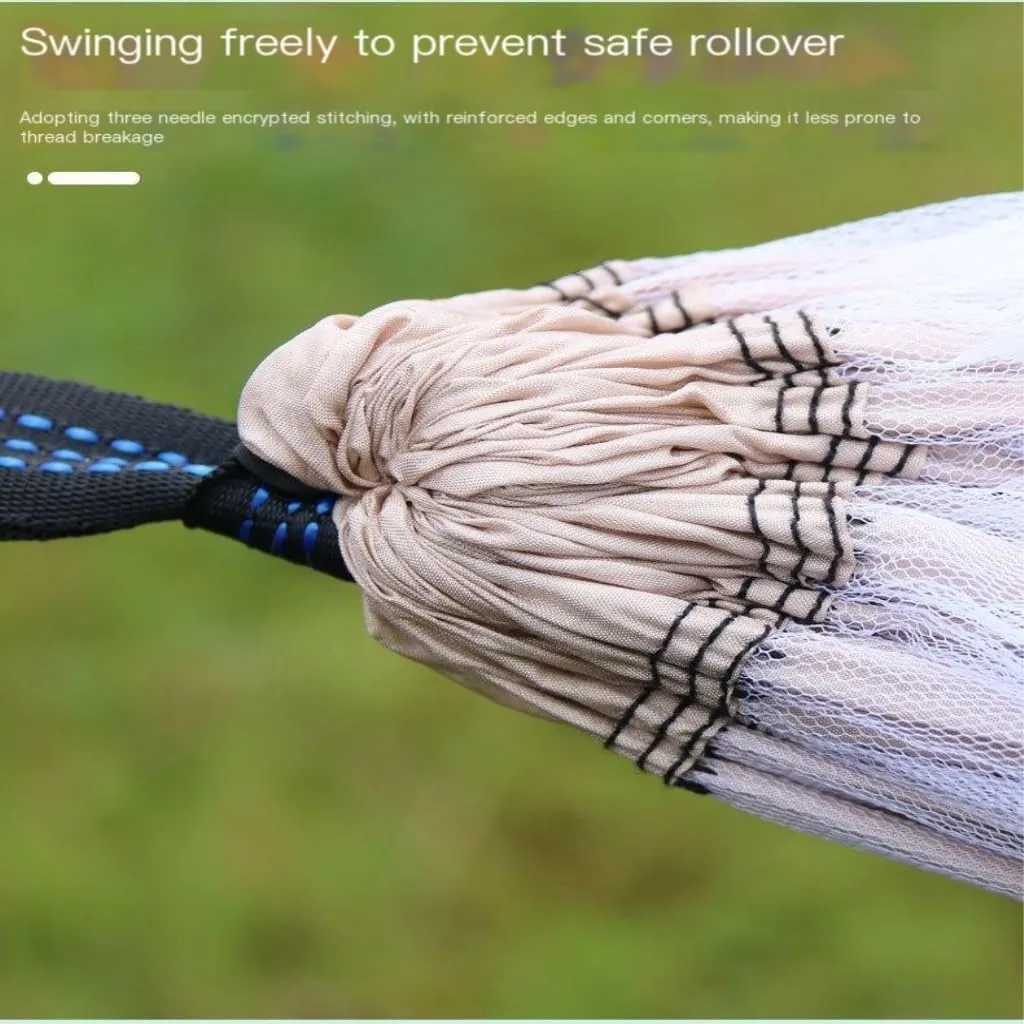 Hammocks Hammock Outdoor Camping Single and Double Anti-Rollover 210T Nylon Spinning Pole Anti-Mosquito Hammock Camping Hammocks(G)