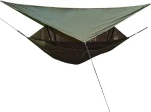 Hammocks Outdoor Automatic Quick-Opening Mosquito Net Hammock Canopy Parachute Cloth Pole Mosquito Net Hammock Camping Hammocks(Black)