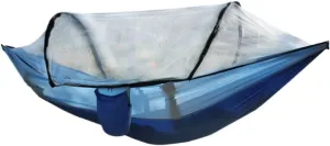 Hammocks Outdoor Fully Automatic Quick-Opening Hammock with Mosquito Net, Outdoor Nylon Cloth Camping Pole Hammock Camping Hammocks(Blue)