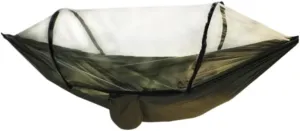Hammocks Outdoor Fully Automatic Quick-Opening Hammock with Mosquito Net, Outdoor Nylon Cloth Camping Pole Hammock Camping Hammocks(Brown)
