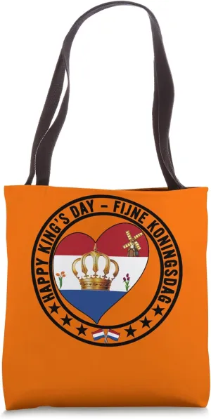 Happy Dutch King's Day Fijne Koningsdag Netherlands Flag Tote Bag