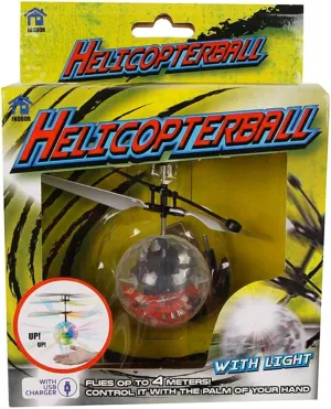 Helicopter Ball with Light: Mini Helicopter with LED Light Effects; Flies Independently Up to 4 Metres!