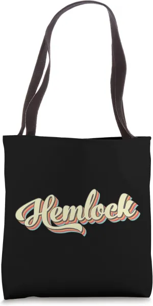 Hemlock TShirt Retro Art Baseball Font Vintage Tote Bag