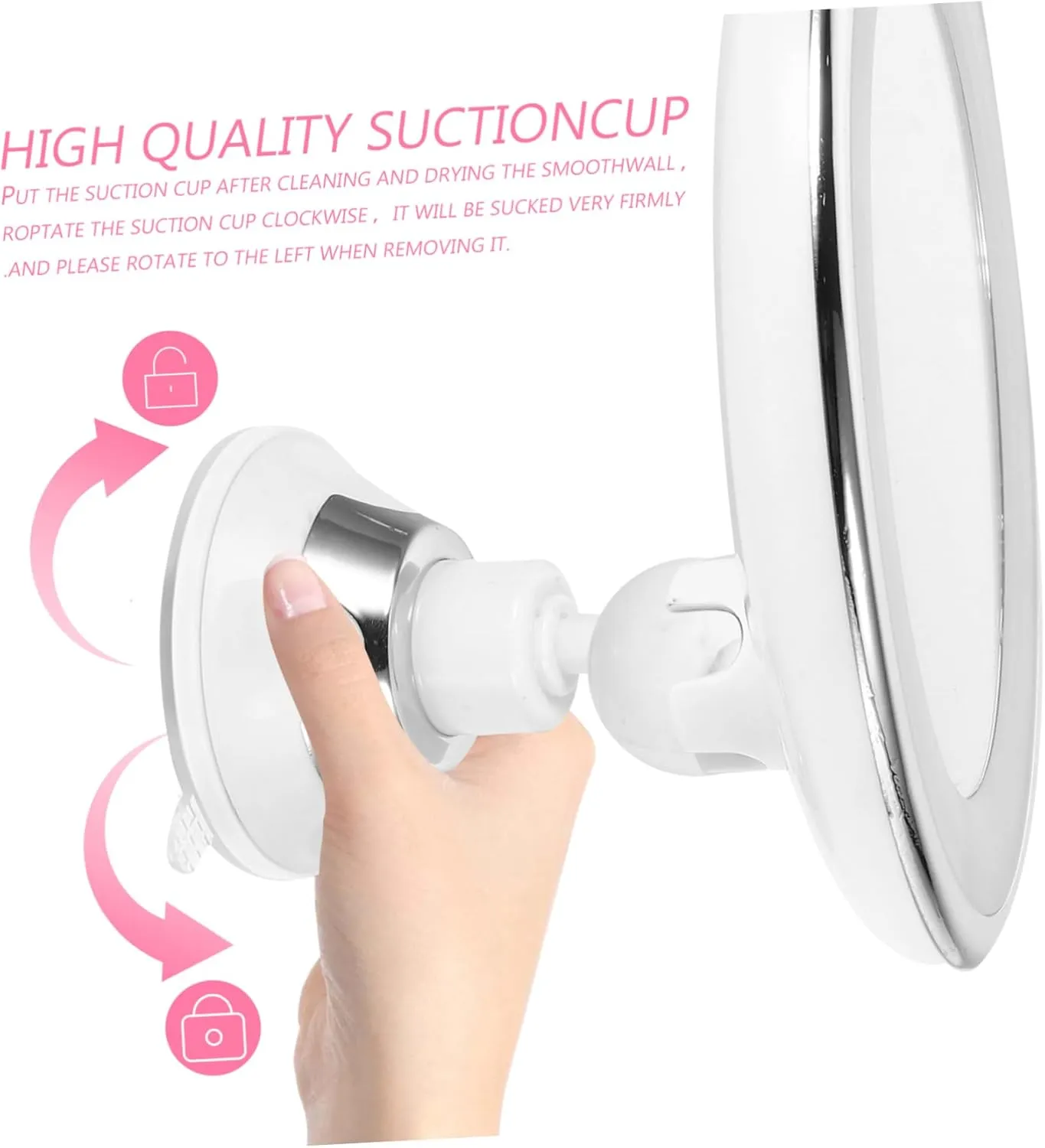 Hemoton 10x Led Magnifying Makeup Mirror with Light Suction Cup Compact for Bathroom Tabletop Present