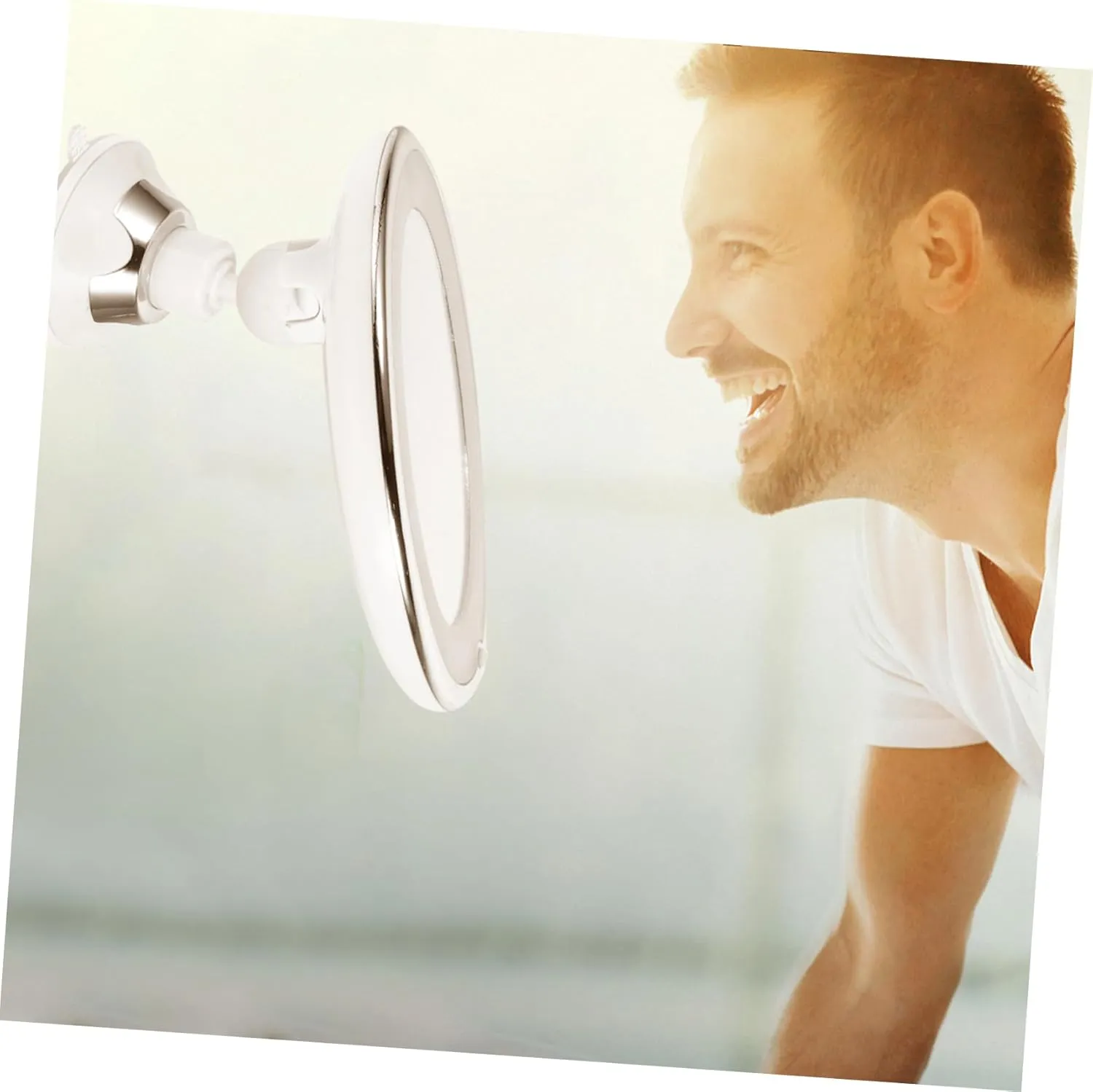 Hemoton 10x Led Magnifying Makeup Mirror with Light Suction Cup Compact for Bathroom Tabletop Present