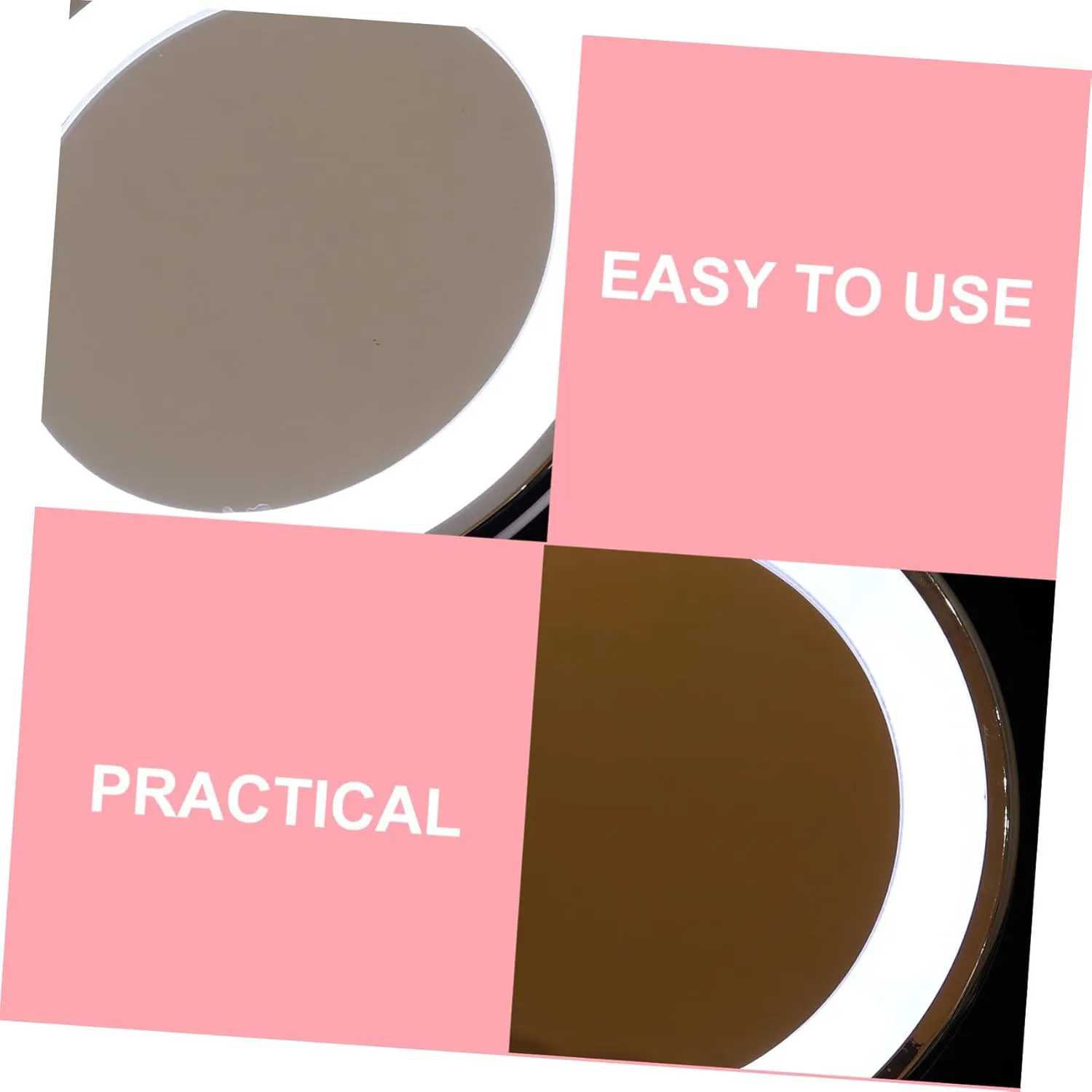 Hemoton 10x Led Magnifying Makeup Mirror with Light Suction Cup Compact for Bathroom Tabletop Present