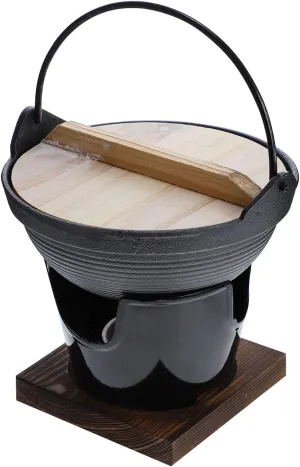 Hemoton Camping Stove Pot Cast Iron Sukiyaki Picnic Cookware Outdoor Hanging Pot Hiking
