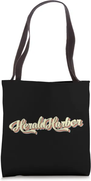 Herald Harbor TShirt Retro Art Baseball Font Vintage Tote Bag