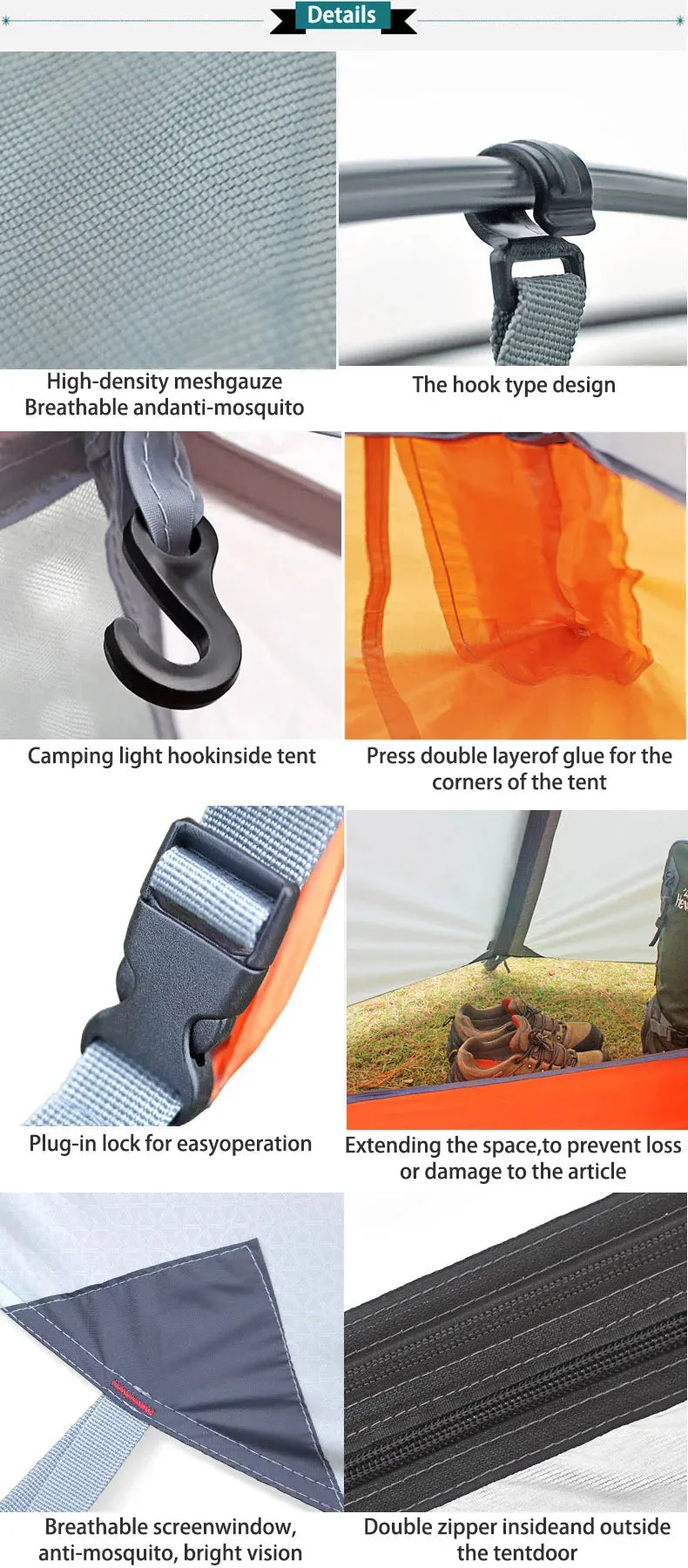 Hewolf Super Strong Double Layer Aluminum Pole 2 Person Waterproof Ultralight Tent With Snow Skirt/4Season Better Use In Winter