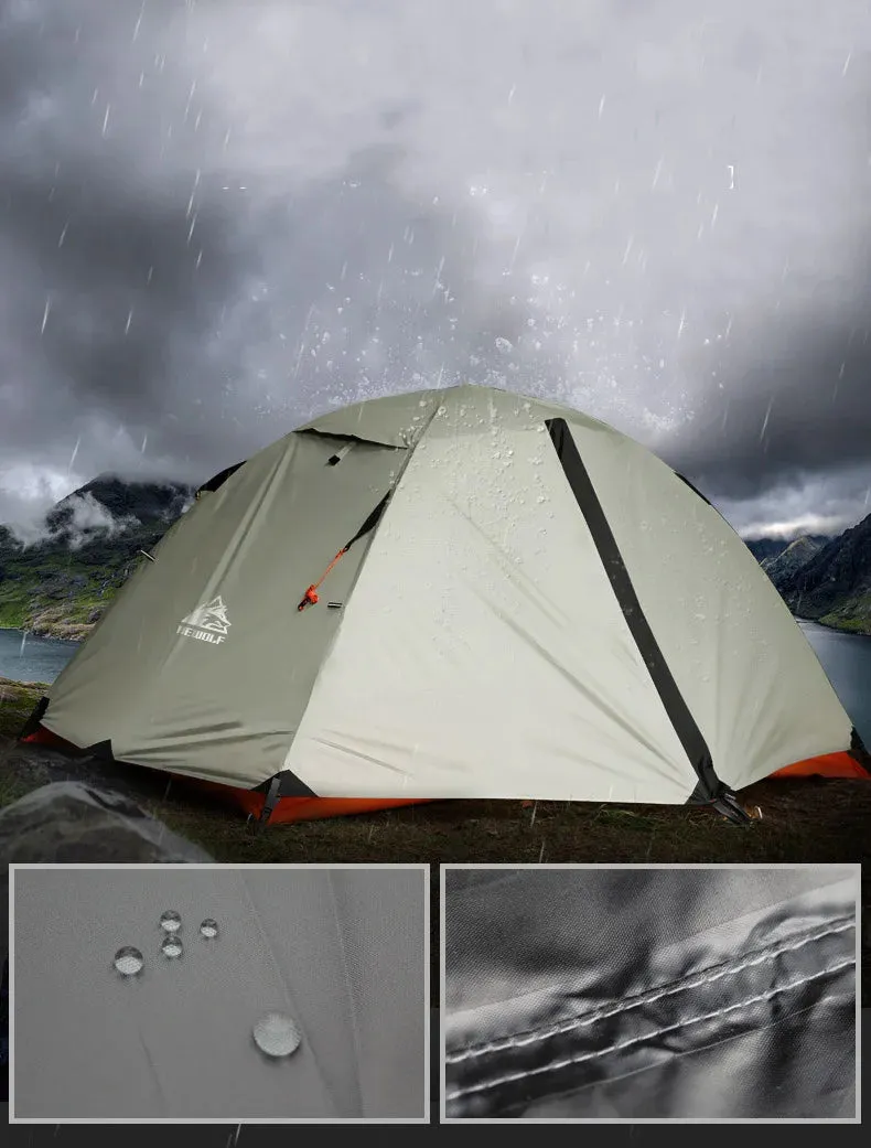 Hewolf Super Strong Double Layer Aluminum Pole 2 Person Waterproof Ultralight Tent With Snow Skirt/4Season Better Use In Winter