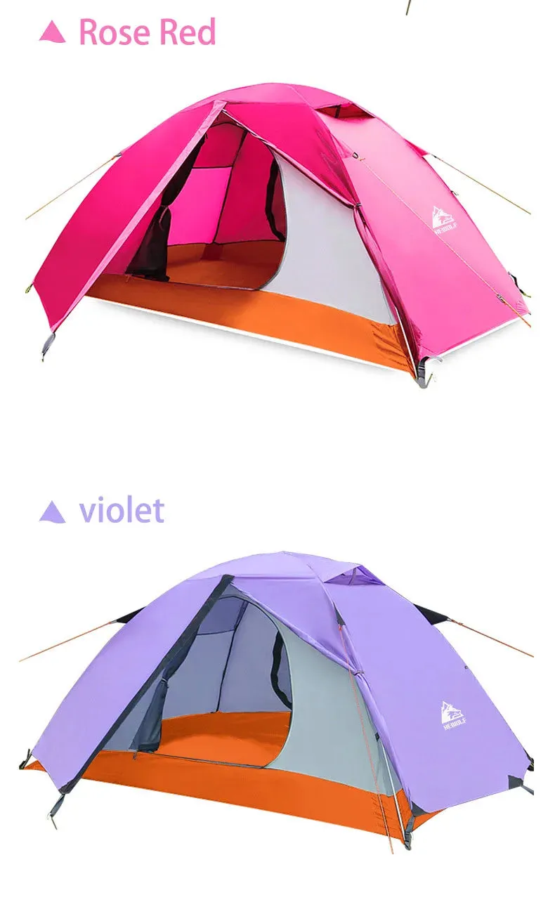 Hewolf Super Strong Double Layer Aluminum Pole 2 Person Waterproof Ultralight Tent With Snow Skirt/4Season Better Use In Winter