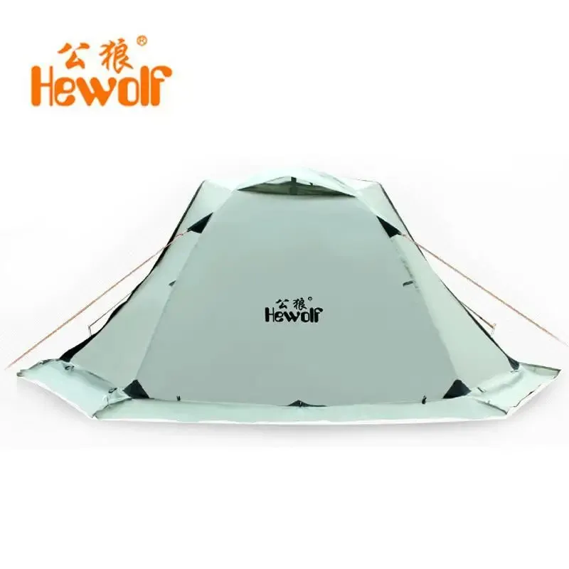 Hewolf Super Strong Double Layer Aluminum Pole 2 Person Waterproof Ultralight Tent With Snow Skirt/4Season Better Use In Winter