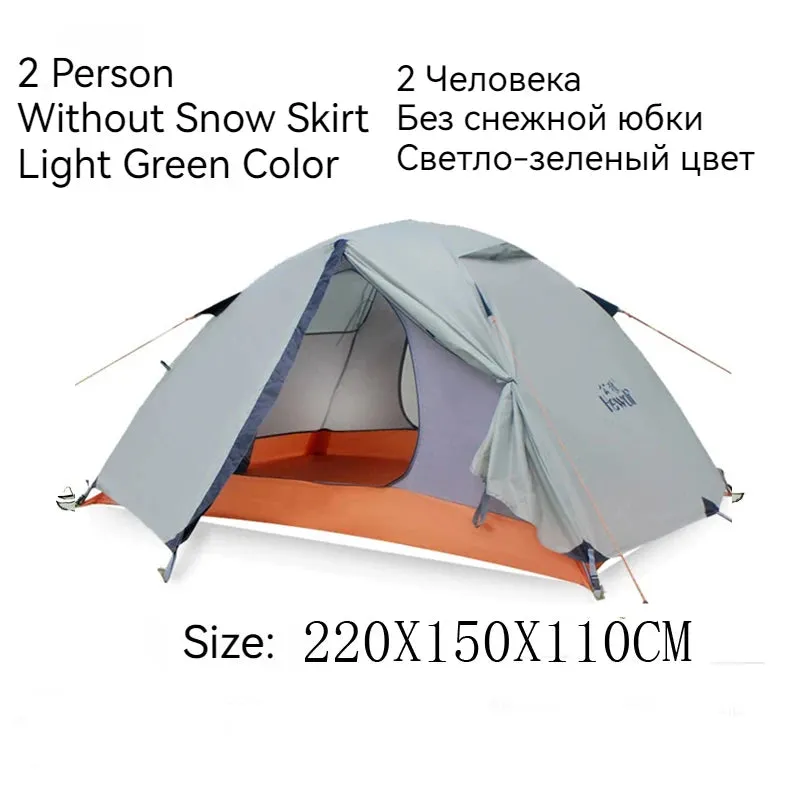 Hewolf Super Strong Double Layer Aluminum Pole 2 Person Waterproof Ultralight Tent With Snow Skirt/4Season Better Use In Winter