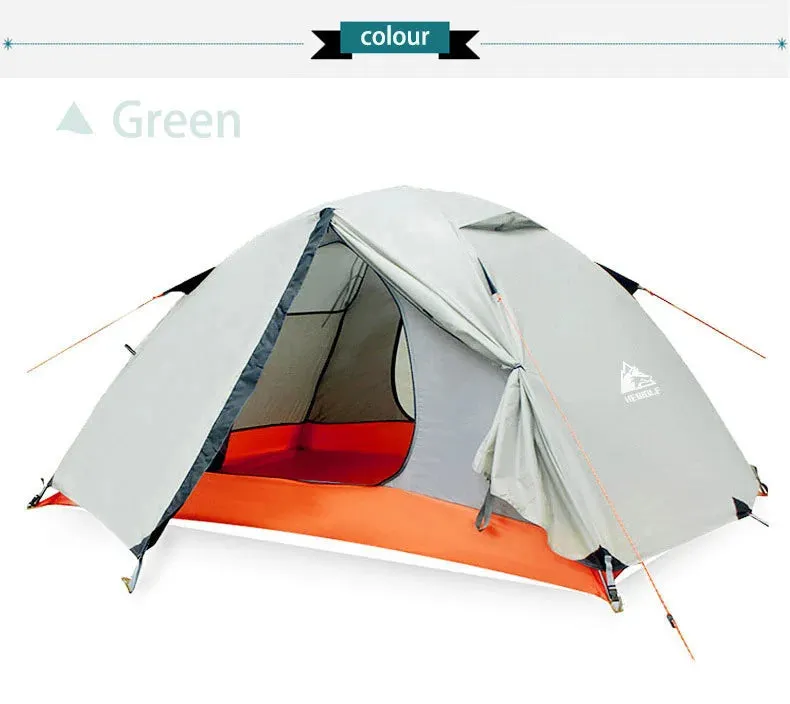 Hewolf Super Strong Double Layer Aluminum Pole 2 Person Waterproof Ultralight Tent With Snow Skirt/4Season Better Use In Winter