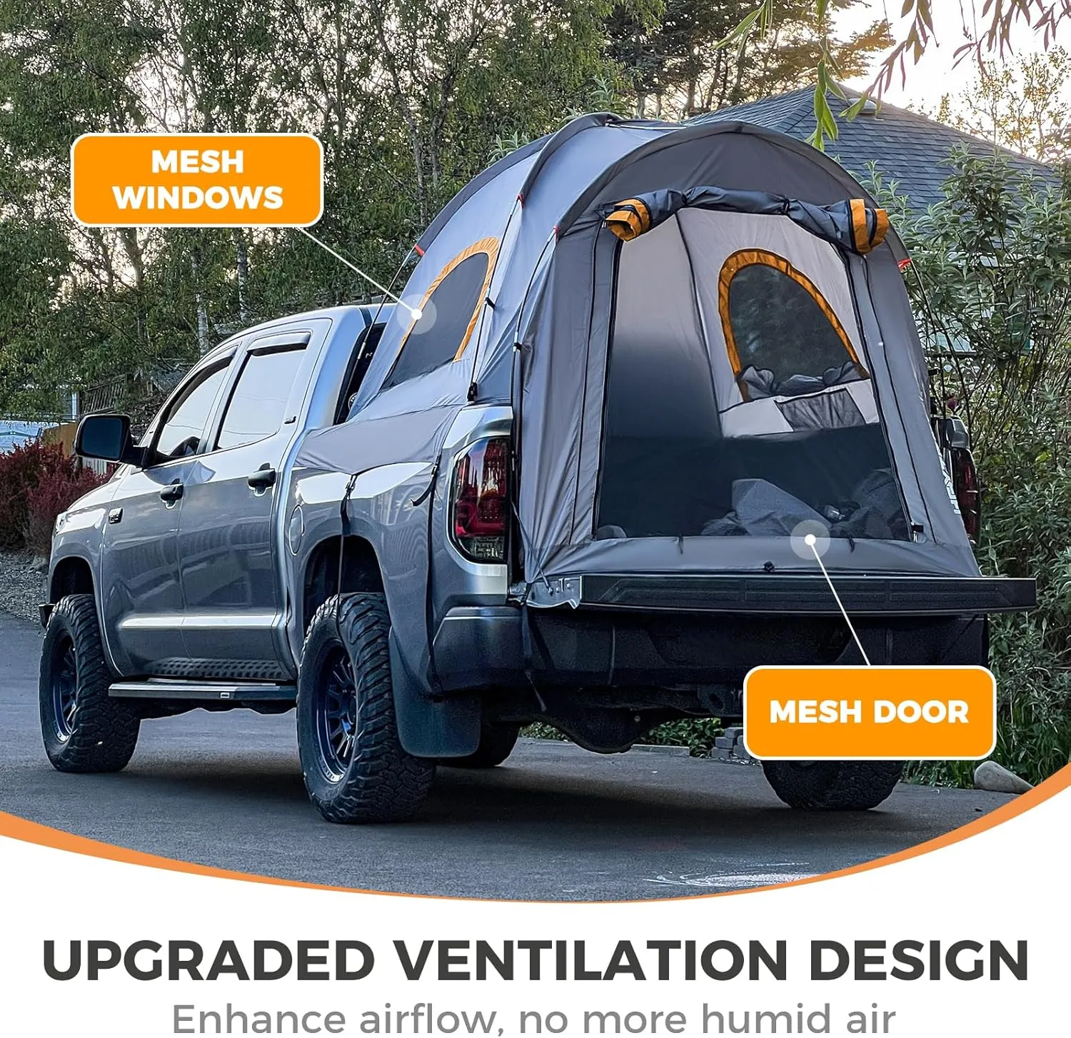 HEYTRIP Truck Bed Tent 5.0ft-6.8ft Waterproof Pickup Truck Tent Double Layer 2 Person Truck Tent Camper for Camping Fishing
