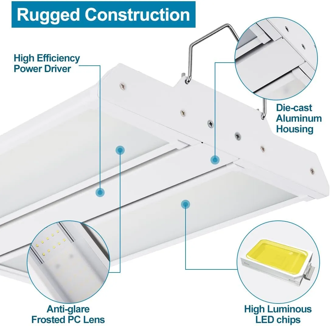 High Bay LED Shop Light 2-Pack 1.35FT 150W 21000LM 5000K Daylight 100-277V, Commercial LED Linear High Bay Lights for Warehouse Workshop Supermarket Stadium, ETL