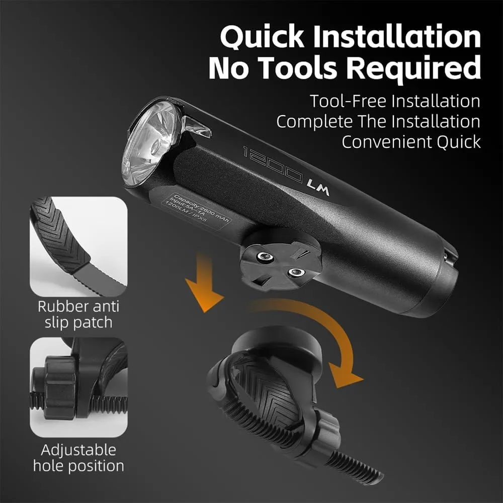 High Brightness Aluminum Alloy Light High Lumen USB able Bike Light Light Sensing Road Bike Light Multi-Modes Cycle ty Lamp