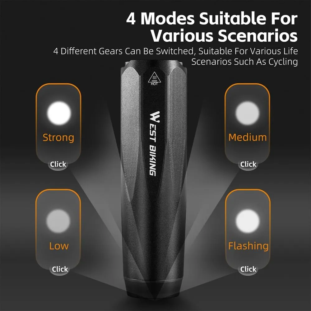 High Brightness Aluminum Alloy Light High Lumen USB able Bike Light Light Sensing Road Bike Light Multi-Modes Cycle ty Lamp