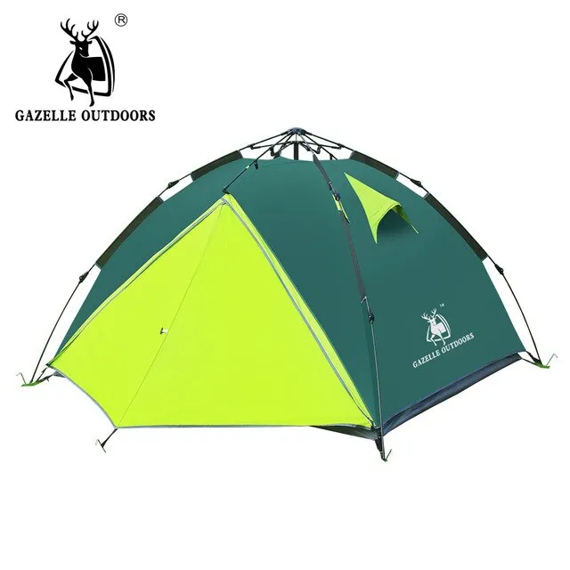 High GAZELLE hiking Layer Mountain Double Instant help tent Outdoor family camping person large Waterproof Hydraulic Dependable tents 3-4 Tent