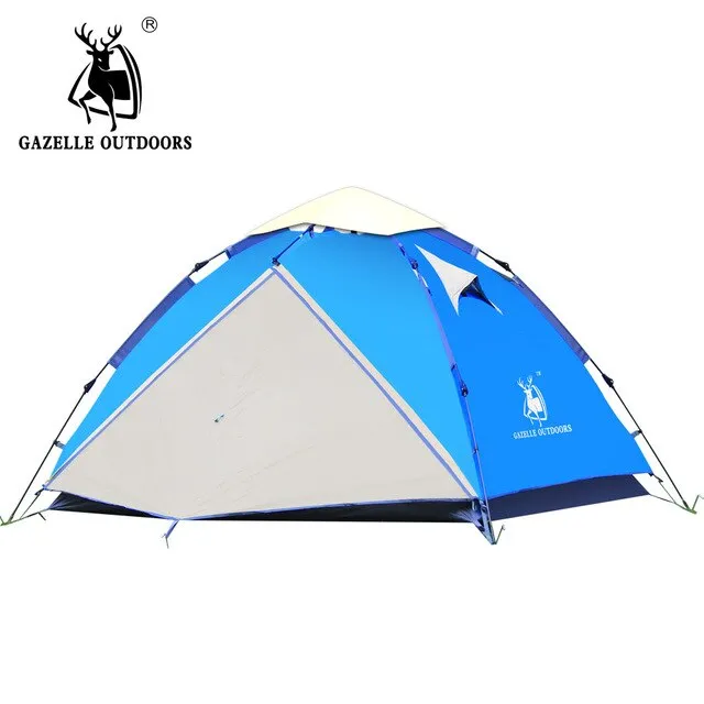 High GAZELLE hiking Layer Mountain Double Instant help tent Outdoor family camping person large Waterproof Hydraulic Dependable tents 3-4 Tent