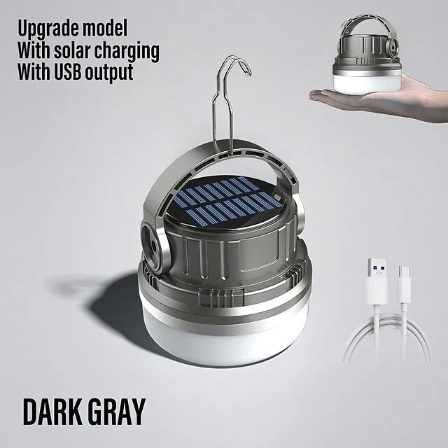 High Power Solar LED Camping Light USB Rechargeable Bulb For Outdoor Tent Lamp with Hook Portable Lantern Emergency Lights