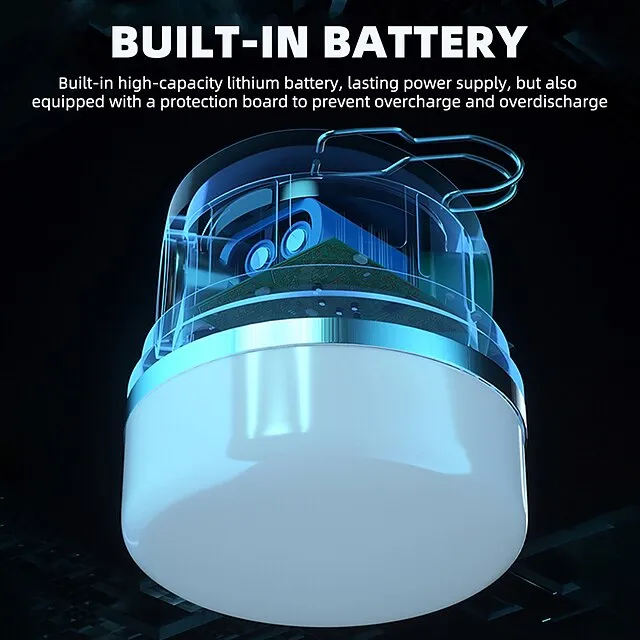 High Power Solar LED Camping Light USB Rechargeable Bulb For Outdoor Tent Lamp with Hook Portable Lantern Emergency Lights