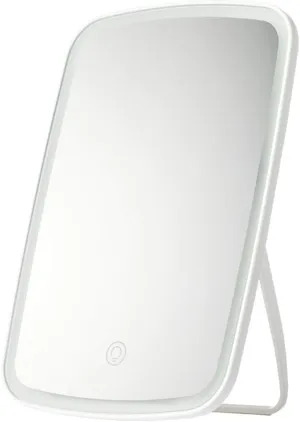 HIHELO Vanity Mirror Desktop Makeup Mirror with Tri-Color LED Brightness Portable USB Rechargeable Touch Dimmable Mirror Makeup Mirror Desk Mirror (Color : Trichromatic Light)