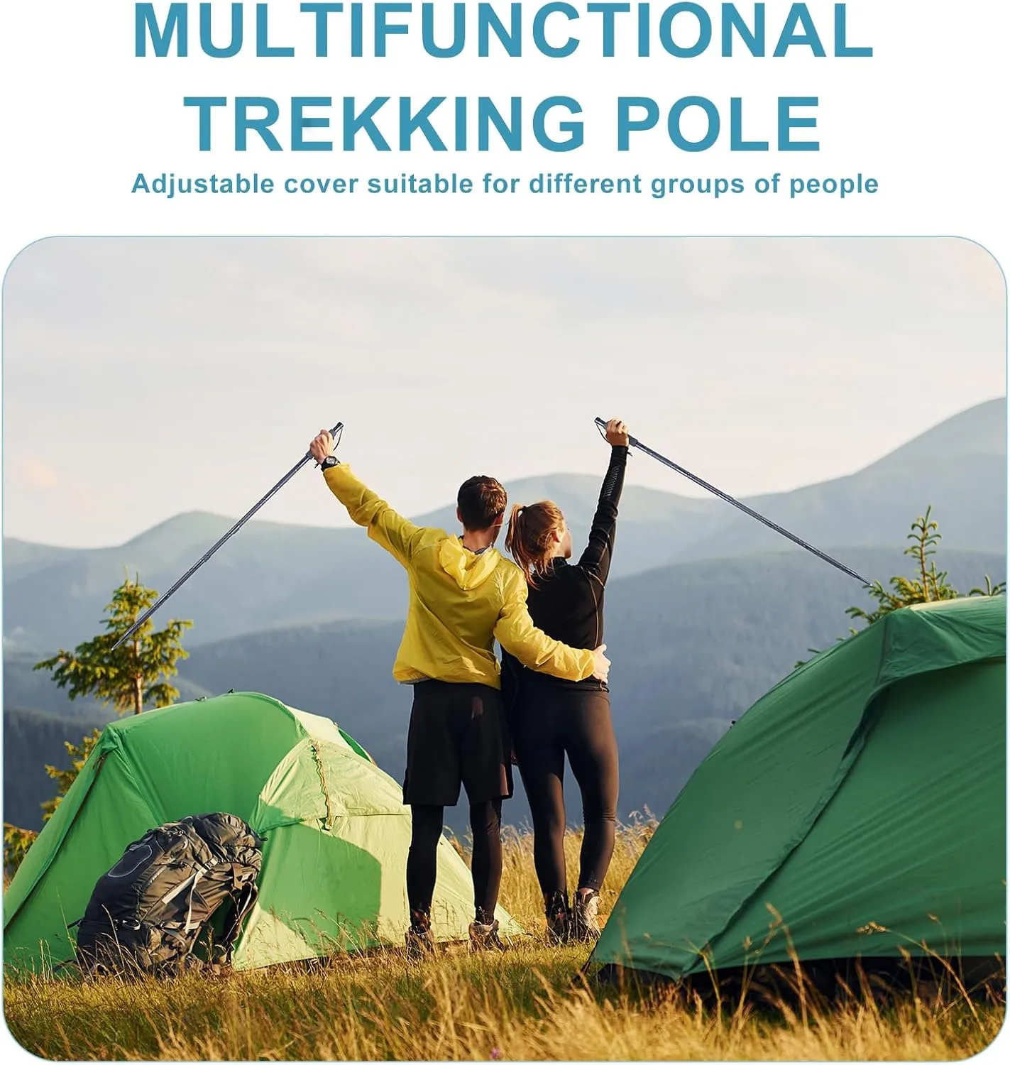Hiking Walking Staff, Outdoor Multitool Gear Trekking Pole