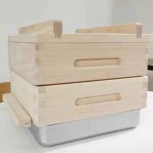 Hinoki Cypress wood steamer 2-tier set
